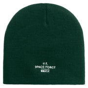 US Space Force MMXIX Embroidered 8 Inch Short Beanie - Dk-Green OSFM