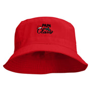 Papa Claus Embroidered Pigment Dyed Bucket Hat - Red OSFM