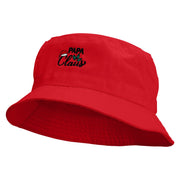 Papa Claus Embroidered Pigment Dyed Bucket Hat - Red OSFM