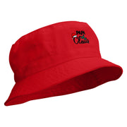 Papa Claus Embroidered Pigment Dyed Bucket Hat - Red OSFM