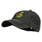 Small Bison Mascots Embroidered Washed Cap