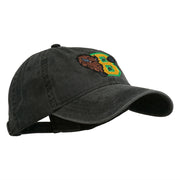 Small Bison Mascots Embroidered Washed Cap