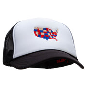 Patriotic States Embroidered Summer Foam Mesh Trucker Cap