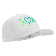 Peace Love Irish Embroidered Unconstructed high profile Cotton Flat Bill Cap - White OSFM