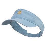 Egyptian National Eagle Embroidered Washed Pigment Dyed Cotton Twill Visor - Aqua OSFM