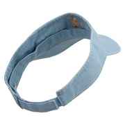 Egyptian National Eagle Embroidered Washed Pigment Dyed Cotton Twill Visor - Aqua OSFM