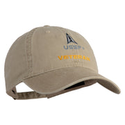 US Space Force Veteran Delta Embroidered Washed Solid Pigment Dyed Cotton Twill Brass Buckle Cap - Khaki OSFM