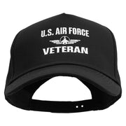 U.S Air Force Veteran Five Panels Pro Style Trucker Mesh Cap - Black OSFM