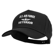 U.S Air Force Veteran Five Panels Pro Style Trucker Mesh Cap - Black OSFM