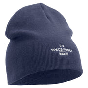 US Space Force MMXIX Embroidered 8 Inch Short Beanie - Navy OSFM