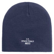 US Space Force MMXIX Embroidered 8 Inch Short Beanie - Navy OSFM