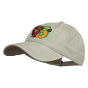 Small Bison Mascots Embroidered Washed Cap