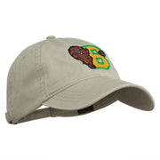 Small Bison Mascots Embroidered Washed Cap