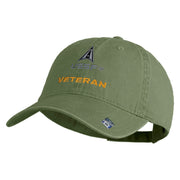 US Space Force Veteran Delta Embroidered Washed Solid Pigment Dyed Cotton Twill Brass Buckle Cap - Olive OSFM