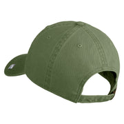 US Space Force Veteran Delta Embroidered Washed Solid Pigment Dyed Cotton Twill Brass Buckle Cap - Olive OSFM