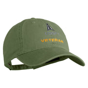 US Space Force Veteran Delta Embroidered Washed Solid Pigment Dyed Cotton Twill Brass Buckle Cap - Olive OSFM