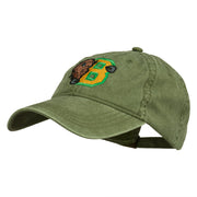 Small Bison Mascots Embroidered Washed Cap