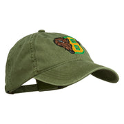 Small Bison Mascots Embroidered Washed Cap