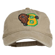 Small Bison Mascots Embroidered Washed Cap