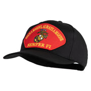 Once a Marine Always a Marine Semper Fi Red Patched Solid Cotton Twill Pro Style Cap - Black OSFM
