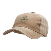 Christmas Snowflakes Rhinestud Iron on Glue Patched Pigment Dyed Mesh Cap