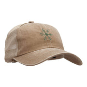 Christmas Snowflakes Rhinestud Iron on Glue Patched Pigment Dyed Mesh Cap