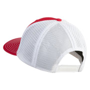 Old English White L Patched Cotton Deluxe Trucker Ball Cap - Red White OSFM