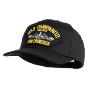 USS Pampanito SS-383 Submarine San Francisco Patched Solid Cotton Twill Pro Style Cap - Black OSFM