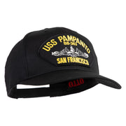 USS Pampanito SS-383 Submarine San Francisco Patched Solid Cotton Twill Pro Style Cap - Black OSFM