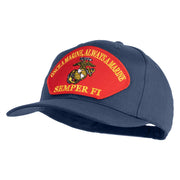 Once a Marine Always a Marine Semper Fi Red Patched Solid Cotton Twill Pro Style Cap - Navy OSFM