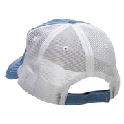 Pears Fruit Patched 6 Panel Denim Frayed Mesh Cap