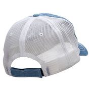 Pears Fruit Patched 6 Panel Denim Frayed Mesh Cap