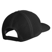 Old English White L Patched Cotton Deluxe Trucker Ball Cap - Black Black OSFM