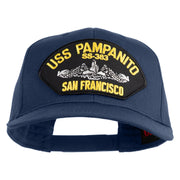 USS Pampanito SS-383 Submarine San Francisco Patched Solid Cotton Twill Pro Style Cap - Navy OSFM