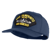 USS Pampanito SS-383 Submarine San Francisco Patched Solid Cotton Twill Pro Style Cap - Navy OSFM