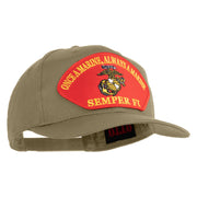 Once a Marine Always a Marine Semper Fi Red Patched Solid Cotton Twill Pro Style Cap - Khaki OSFM