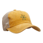 Christmas Snowflakes Rhinestud Iron on Glue Patched Pigment Dyed Mesh Cap