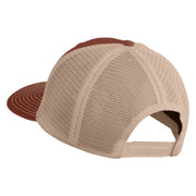 Old English White L Patched Cotton Deluxe Trucker Ball Cap - Brown Khaki OSFM