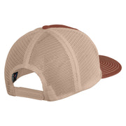 Old English White L Patched Cotton Deluxe Trucker Ball Cap - Brown Khaki OSFM