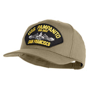 USS Pampanito SS-383 Submarine San Francisco Patched Solid Cotton Twill Pro Style Cap - Khaki OSFM