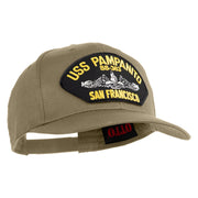USS Pampanito SS-383 Submarine San Francisco Patched Solid Cotton Twill Pro Style Cap - Khaki OSFM