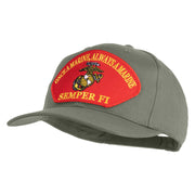 Once a Marine Always a Marine Semper Fi Red Patched Solid Cotton Twill Pro Style Cap - Grey OSFM