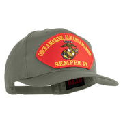 Once a Marine Always a Marine Semper Fi Red Patched Solid Cotton Twill Pro Style Cap - Grey OSFM