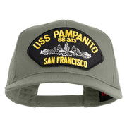 USS Pampanito SS-383 Submarine San Francisco Patched Solid Cotton Twill Pro Style Cap - Grey OSFM