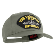 USS Pampanito SS-383 Submarine San Francisco Patched Solid Cotton Twill Pro Style Cap - Grey OSFM