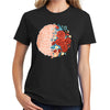 Health Awareness with Rose Graphic Design Ladies Big Size Soft Spun Cotton Essential T-Shirt - Jet-Black XS