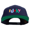 Colorful Funky Logo Embroidered Wool Blend Prostyle Snapback - Navy OSFM