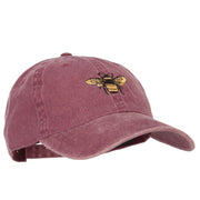 Bumblebee Embroidered Washed Buckle Cap