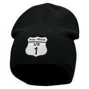 Route Key West 1 Sign Embroidered 8 Inch Short Beanie