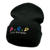 B.R.D. Letters Embroidered Long Knitted Beanie